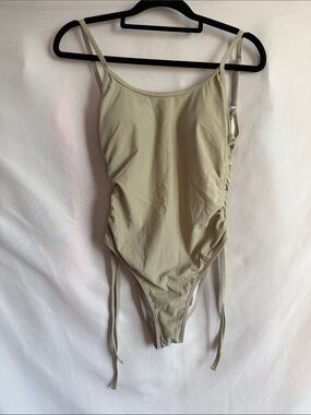 Sage Green Ruched Side One-Piece Swimsuit